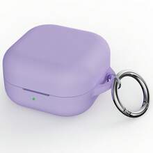 适用于三星 Galaxy Buds 4/4 Pro 的 2 毫米厚硅胶保护套，防震设计，简约纯色，带登山扣 - 彩色 - 查看 9