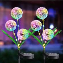 3个太阳能LED蒲公英灯，防水户外花园草坪景观装饰灯 - 暖白 - 查看 7