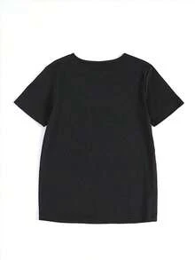 Camiseta de Mujer con Estampado de Cara de Gato - Blusa Casual de Manga Corta y Cuello Redondo - Top Lindo con Diseño de Gatito para Primavera y Verano - Cómoda, Versátil y Amigable - Ideal para Mujeres de Estatura Baja - Lavable a Máquina - Negro - Ver 4