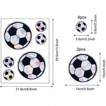 1pc Colorful Football Static Cling Window Sticker, Waterproof Removable Vinyl Colored Glass Decal, Suitable For Living Room, Bedroom, Bathroom, Kitchen, Office, Home DIY Decoration - Multicolor - View 6