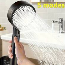 1pc 5-Mode High Pressure Shower Head, Handheld Water-Saving Strong Spray Showerhead With Rain/Pulse Spray Modes, Easy Installation - A - View 8