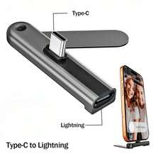 Foldable Phone Stand Charger Adapter, Type-C To Lightning/USB-C, Lightning To Type-C, 240W PD Stand Adapter With Foldable Phone Stand Extension, For Data Transfer On Smartphones, Tablets, Laptops - Multicolor - View 12