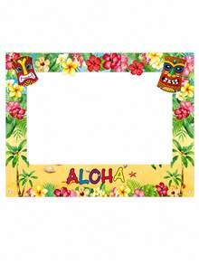 1件裝 180*90cm 大尺寸 Aloha 熱帶風格拍照框，聚酯纖維材質夏威夷 Luau Tiki 拍照道具，夏季泳池海灘派對自拍框背景裝飾 - 夏威夷橫向拍照道具 - 查看 3