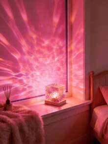Water Wave Projection Lamp, Crystal Cube Water Ripple Atmosphere Light With Remote Control RGB Ocean Wave Projector, Create Cozy Bedroom Ambiance - Water ripple - View 10