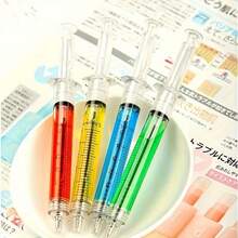 12pcs Realistic Syringe-Shaped Neutral Pens, Funny Creative Syringe-Style Black Ink Pens, Student Fun Stationery, Funny Syringe-Shaped Ballpoint Pens, Realistic Syringe Design Multi-Color Fun Pens, Medical Student / Nurse Day Gift, Suitable For Students, Healthcare Workers Daily Use, Also As Nurse Day, Medical Student Graduation Creative Gift. - Technical Pen - View 8