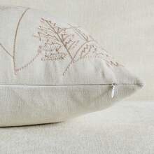 1pc Outdoor Embroidered Throw Pillow Covers Spring/Summer Decorative Pillow Covers With Zipper Aesthetic Cute Design Throw Pillowcases For Couch Sofa Bed, Home Decor, Room Decor, Wild Floral (NO INSERT) - Beige - View 2
