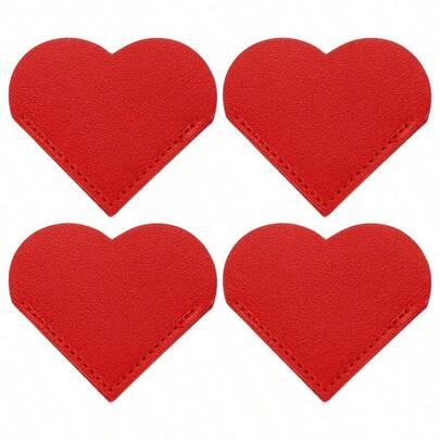 Bookmark, 1-Piece Heart-Shaped PU Leather Bookmark, Suitable For Men, Women, Teachers, Readers, Book Lovers, And Writers, Red