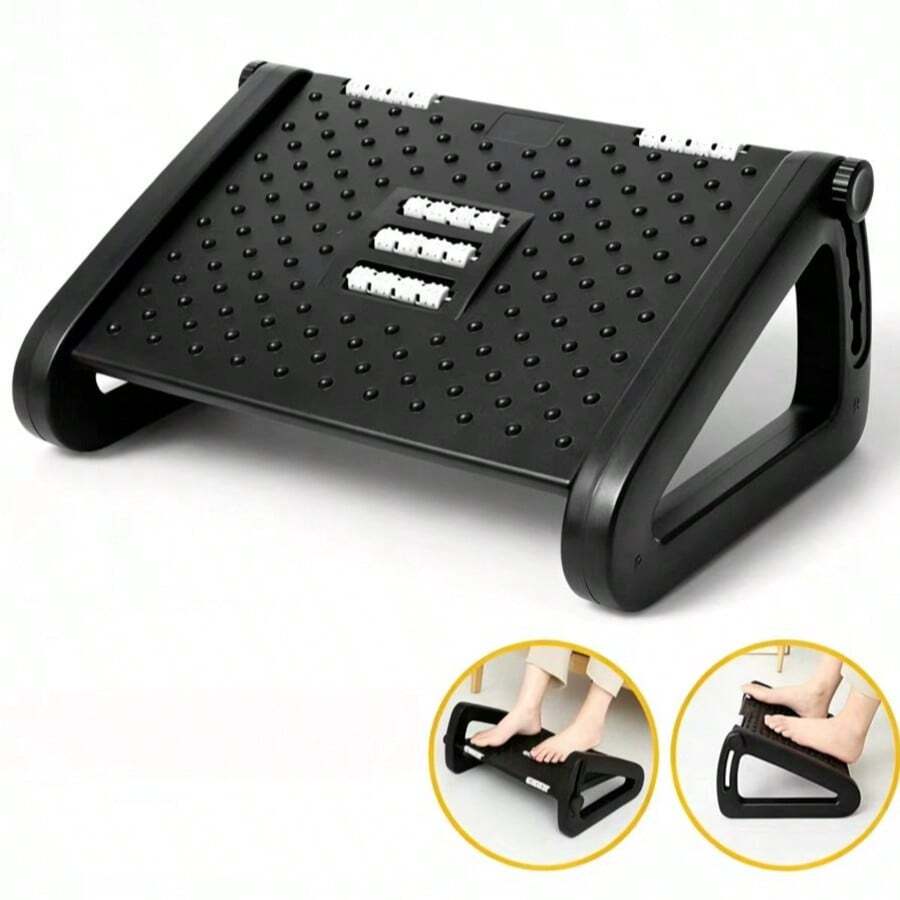 1pc Adjustable Height Ergonomic Rocking Foot Massager, Suitable For Office/Study/Living Room, Relieves Fatigue, Perfect Holiday Gift For Leaders And Relatives - Black - View 1