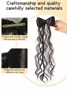Moño de cabello sintético resistente al calor con lazo, pinza para el cabello con lazo esponjoso, herramienta de peinado de peluca - Multicolor - Ver 3
