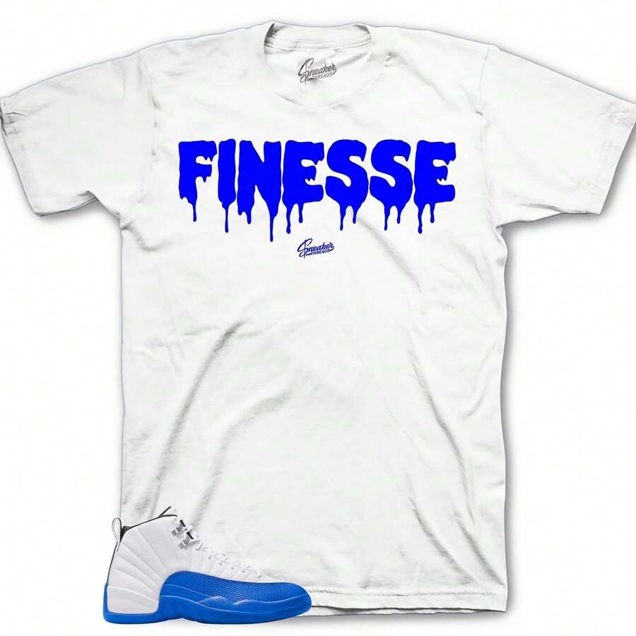 Camisetas a juego con el modelo Retro 12 Blueberry AJ12 Game Royal - Finesse Sneaker Tee - forma - Ver 1