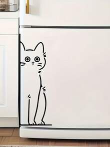 1pc Cute Cat Sticker, Small Kitten Wall Decal Suitable For Fridge, Bedroom, Living Room, Bathroom Home Decor, Waterproof Removable PVC Wall Art Sticker, Realistic 3 Kittens Glass Sticker For Living Room, Bedroom, Balcony Decoration - one-size - View 3