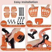 GOFLAME Basketball Rebounder 360° Rotating Basketball Return System For Adults And Teenagers Basketball Trainer With 4 Removable Hooks - Black - View 8