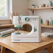 SOKANY High-End Household Electric Sewing Machine, Green, Dual Needle Dual Thread, Automatic Winding 12-Stitch Overlock, Metal Needle Tip, Adjustable Speed, One-Touch Reverse Stitch, With Lighting, Suitable For Home Use, Handmade DIY, Holiday Gift - Mint Green - View 6