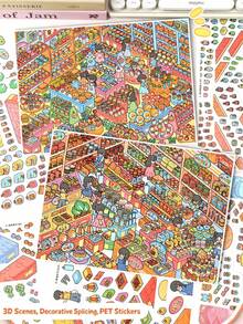 New Large Size DIY Scene Stickers, Adult Landscape Stickers, House Stickers, Scrapbooking Stickers, 3D Miniature House Micro Landscape Stickers, DIY Scrapbook Stickers, Landscape Stickers, Scenery Stickers, Notebook Stickers, Back To School - A - View 7