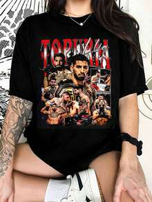High-Quality Ilia Topuria T-Shirt - Custom Vintage Design - El Matador Fan, Gift, Retro - Black - View 6