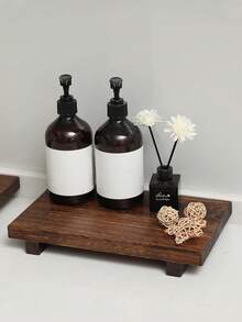 Raised Wooden Tray - A Decorative Base For The Bathroom, Ideal For Displaying Soaps, Vessels, Plants, Jars, Candles, And More. - Multicolor - View 7