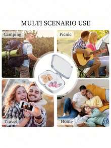 Square Pill Box With Pink Flower And Black Letter Pattern, Portable Medication Storage Compartment, Compact Jewelry And Pill Case, Portable Design, Creative Gift Suitable For Travel, Outdoor Activities, Giving To Family, Friends And Students, Easy To Open For Tablets, Perfect For Holiday Decoration Or Storing Small Items, Durable And Portable - Silver - View 8
