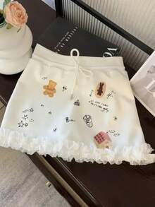 2026Short Skirt Applique Print Denim Goth Street Hip Hop Hoparajuku Vintage High Waist Y2k Mini Sexy Loose Casual Women's SkirtA Must-Have For Women - 5 - 查看 10