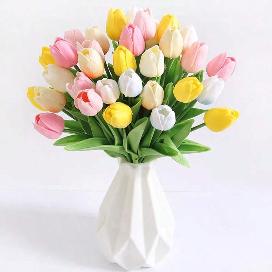Hoa tulip nhân tạo chất liệu PU cao cấp, kết cấu chân thực, hoa giả dùng trang trí nhà cửa, khách sạn, đám cưới, chụp ảnh. - Nhiều màu - Xem 1