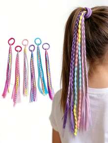 36pcs/6sets Hair Scrunchies, Hair Ties, Braided Hair Bands, Colorful Hair Ropes, Perfect Gift For Activities, Gatherings, Festivals, Travel And Vacation - Multicolor - View 2