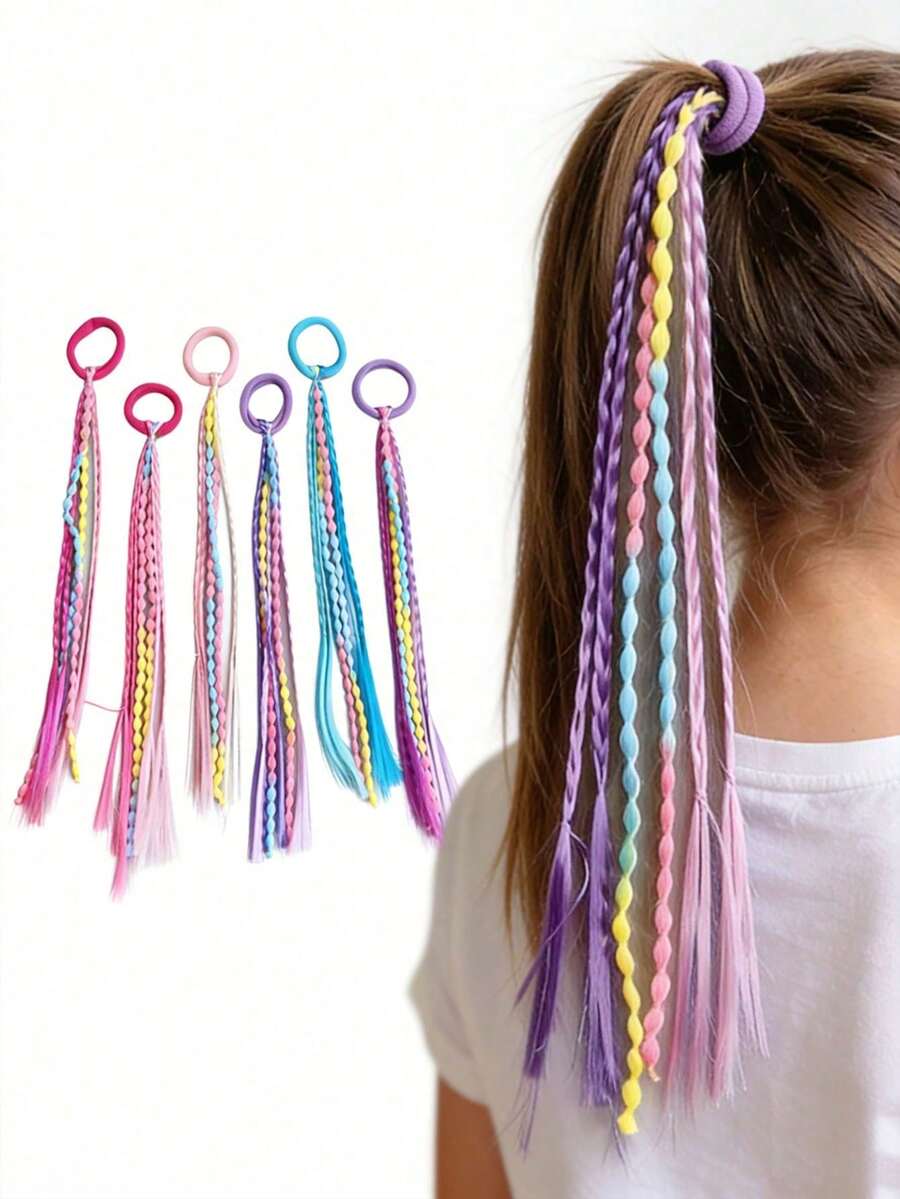 36pcs/6sets Hair Scrunchies, Hair Ties, Braided Hair Bands, Colorful Hair Ropes, Perfect Gift For Activities, Gatherings, Festivals, Travel And Vacation