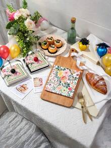 20pcs/Set Disposable Spring Themed Colorful Floral & Bird Print Napkins, Suitable For Weddings, Birthday Parties, Afternoon Tea Gatherings And Various Party Decorations, Designed With Floral And Plant Patterns, Ideal For Home Events, Birthday Celebrations, Parties, Camping, Hotels, Home Decor And More - Floral Series Napkins - View 5