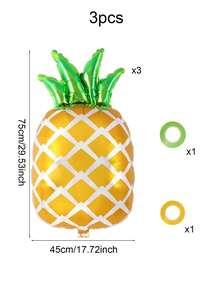 6个菠萝气球，29.53英寸菠萝铝箔气球，大型水果铝箔气球，适用于夏季主题派对、生日、婴儿派对装饰 - 彩色 - 查看 10