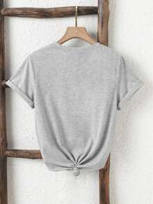 New Shirt With  Face For Women - 灰色的 - 查看 2