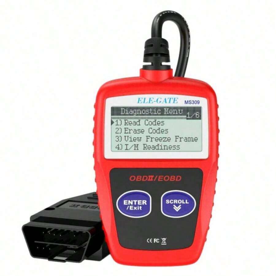 Escáner OBD2 Herramienta de Diagnóstico Automotriz, Lector de Códigos de Falla del Motor, Compatible con Todos los Vehículos con Protocolo OBD2 - Rojo - Ver 1