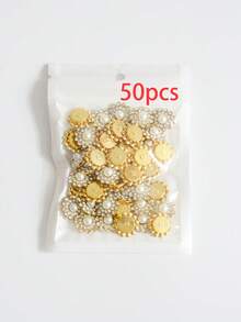 50/80/120/500顆 14mm 水晶珠，時尚水鑽與仿珍珠裝飾珠，適用於手工藝製作 - 米色 - 查看 14