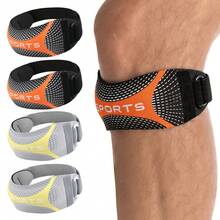 AA MASEDA 2pcs Adjustable Patella Support Strap, Knee Stabilizer Brace, Suitable For Men And Women Sports, Fitness, Hiking, Running, One Size Fits Most - Multicolor - View 2