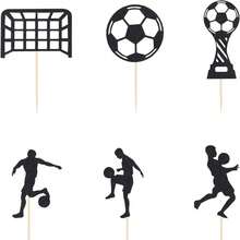 Decoraciones de pastel de fútbol de la Copa del Mundo, adornos, suministros para fiestas, banderas para hornear, decoraciones de cumpleaños felices, regalos de regreso a la escuela, suministros para fiestas, ramos de fiestas de cumpleaños, decoraciones de escena con tema lindo, decoraciones interiores. - Multicolor - Ver 12