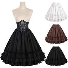 Cosplay Clothing - Retro Lace Mini Skirt In Black + Waist Belt - View 2