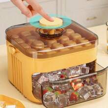 1pc Large Capacity Ice Tray - [25 Single Layer Ice Cubes/50 Double Layer Ice Cubes] With Ice Scoop, Manual Press Mold, Premium PP Material, Suitable For Home Ice Maker, Kitchen Essential, Durable Ice Maker, Suitable For Refrigerator, Kitchen, Restaurant, Hotel And Other Places. - Multicolor - View 5