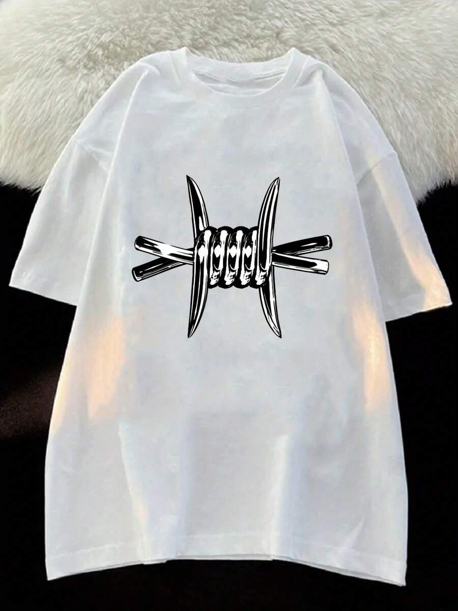Y2k Fashion Oversize T-Shirt - 白色 - 查看 1