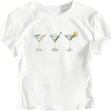 Camiseta de mujer moderna, informal, para fiestas y para estar en casa, 100% algodón, corte holgado. . De corte holgado. Camiseta Corta Gráfica de Verano para Mujer, Cuello Redondo, Manga Corta, Ajustada, Divertida, Estilo Vintage Urbano, Unisex, Holgada, de Algodón, Camiseta de Manga Corta con Cuello Redondo, blusasparadamacasuales - Blanco - Ver 1