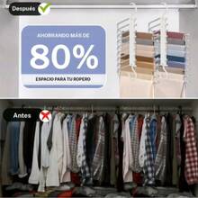 Schrankregal, 9-stufiger Hosenhalter, platzsparend, multifunktionaler Kleiderständer, Schrankregal, geeignet für Hosen, Jeans, Leggings und Röcke, Sommergeschenk. - Weiss - Übersicht 5