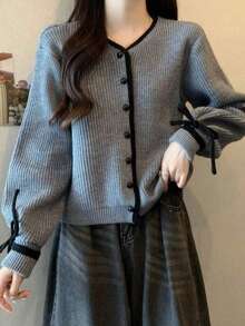 Women Cardigans - Gray - View 2