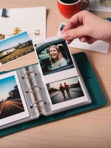 Mini Faux Leather Pocket Photo Album, 3-Ring Clear Photo Card Holder, Portable Collection Of Celebrity, Idol, Couple Photos, 3-Inch Album, High-Quality Loose-Leaf Photo Album, Instant Camera Accessories, Multi-Color Photo Notebook, Best Gift For Friends, Graduation, Back To School - Multicolor - View 3