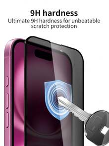 MIGAE Set combinado 2 en 1 - 1 Protector de pantalla de vidrio templado para iPhone 16 Plus Protector de pantalla de privacidad + 1 Protector de lente de cámara, compatible con iPhone 17 Pro Max, 17 Pro Max, 17, 16 Pro Max, 16, 15 Pro Max, 15, 14 Pro Max, 13, 12 y 11. Dureza 9H, protector de pantalla de privacidad y a prueba de roturas de doble capa, fácil instalación, accesorio para teléfono, compatible con fundas de teléfono. - Negro - Ver 5