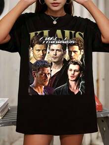 Elijah Mikaelson Vintage T-shirt Limited Collection - TV-serie hyllnings-T-shirt (1) - Svart - Visa 1