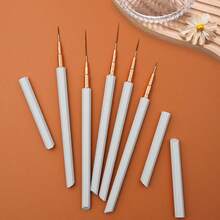 5 Peças Conjunto de Pincéis Liners de Unhas com Cabo Hexagonal, Pincéis de Pintura com Ponta Ultra Fina para Linha Francesa, Flor, Ferramentas de Arte de Unhas DIY - Branco - Visão 5
