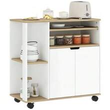 Kitchen Trolley With Wheels, Storage Space, Cabinet, Adjustable Shelves, For Kitchen, Living Room, Dining Room, White. - 白色 - 查看 6