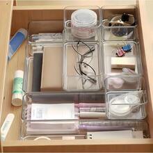 1/3/4/6/7/8/10/11pcs Desktop Cosmetic Storage Box, Combination Transparent Plastic Drawer Storage Box Set, Transparent Cosmetic Storage Box, Exquisite Storage Box, Desktop Drawer Divider Storage Box And Storage Box, Suitable For Cosmetics, Jewelry, Kitchen, Bedroom, Bathroom, Office, Party Desktop Drawer Decoration - Clear - View 12
