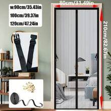 1 tấm rèm voan mềm tự dính, thiết kế khóa nam châm, không gây tiếng ồn, thoáng khí, chống muỗi, thích hợp sử dụng trong nhà vào mùa hè. - Sợi hình thoi sọc - không có cửa hàng - Xem 6