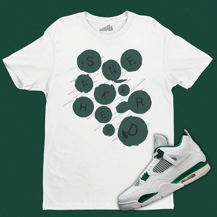 Camiseta con botones Sneakerhead a juego con Air s4 verde oxidado - forma - Ver 1