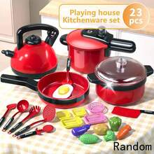 Mini Kitchen Toy Set, Realistic Cooking Toys, Creative Role Play Kitchen Utensils Toy Set With Realistic Food, Cookware Accessories, Pots, Bowls, Knives, Suitable For 3-10 Years Old Boys And Girls, Parent-Child Interaction, Holiday Gift - 彩色 - 查看 19