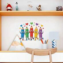 1 pieza Pegatina de pared cálida y acogedora para niños "Bienvenido" de vuelta al colegio, letras de papelería con acentos de manzana, semi-mate de PVC, reutilizable, para el hogar, la sala de homeschool, el aula familiar, el rincón de estudio tranquilo - Multicolor - Ver 10