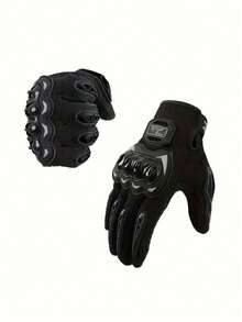 Un par de guantes de motocicleta con pantalla táctil, guantes de motocross y carreras todoterreno negros para motociclistas - Negro - Ver 8