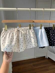 3 pantalones cortos sueltos y casuales con cintura de atar para mujer - Multicolor 2 - Ver 5